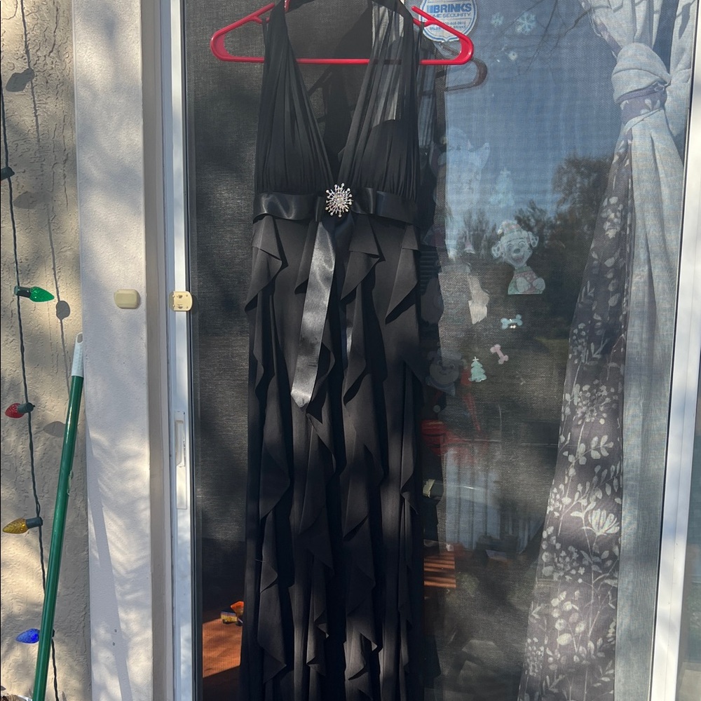 Betsy & Adam Black Layered Maxi Dress